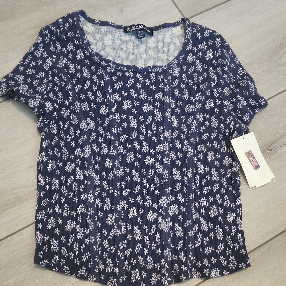 Freshman Girls Blue Floral Top